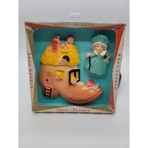 Vintage Miller Wall Plaque The Old Woman Who Lived In A Shoe Nursery Rhyme New